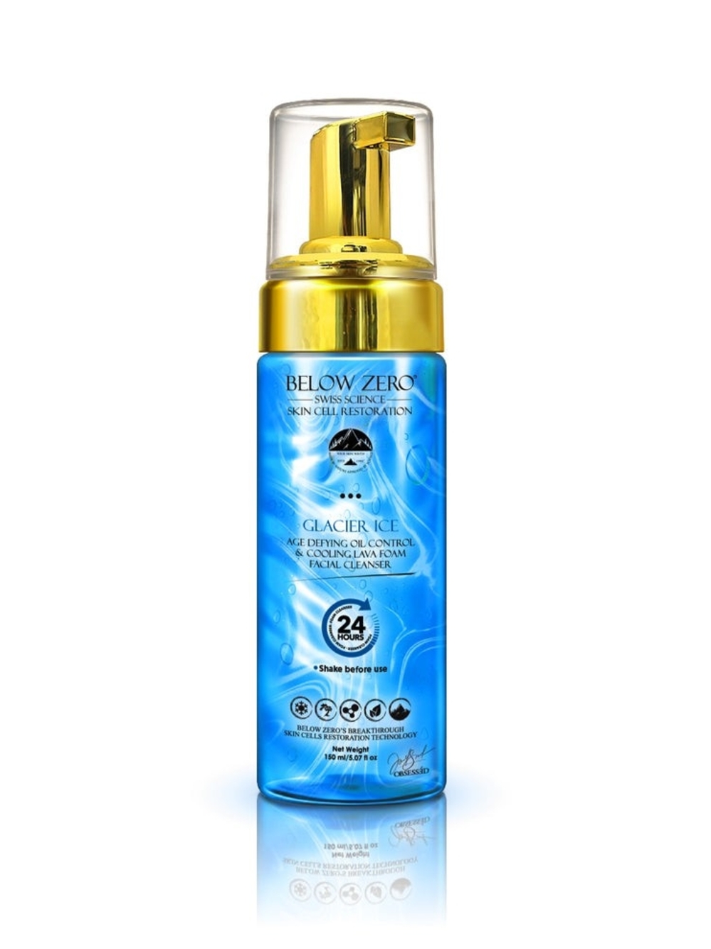 Below Zero Glacier Ice Cooling Lava Foam Facial Cleanser - Blue